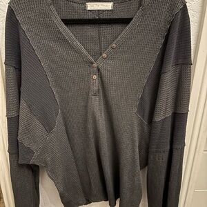 We The Free Charcoal V-Neck Sweater